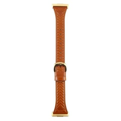 Huawei Watch Fit Heart Pattern Embossed Watch Band Okseskind Leather Strap - Brun
