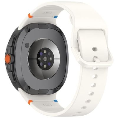 Klockarmband för Samsung Galaxy Watch8 44 mm / 40 mm / Watch8 Classic 43 mm Silikonarmband med sömmar, storlek S - Stjärnljus