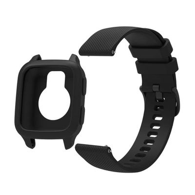 Garmin Venu Sq 2 silikonbånd med beskyttelsesetui - Svart