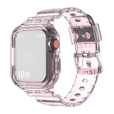 Apple Watch Series 8 (45 mm) beskyttende urrem med cover - Gennemsigtig Pink