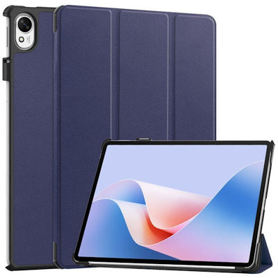Huawei MatePad 11.5 S-etui med automatisk vekking/søvn trefoldig stativdeksel i lær - Blå