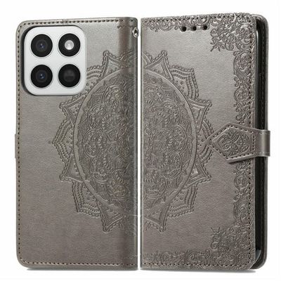 Mandala Honor 400 Smart / Honor 400 Smart 4G / Honor X7d 4G læderetui - Grå