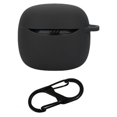 JBL Tune Flex 2 Bluetooth Earphone Case Silicone Protective Cover with Hanging Buckle - Black