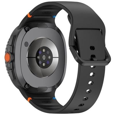 Klockarmband för Samsung Galaxy Watch8 44 mm / 40 mm / Watch8 Classic 43 mm Silikonarmband med sömmar, storlek S - Svart