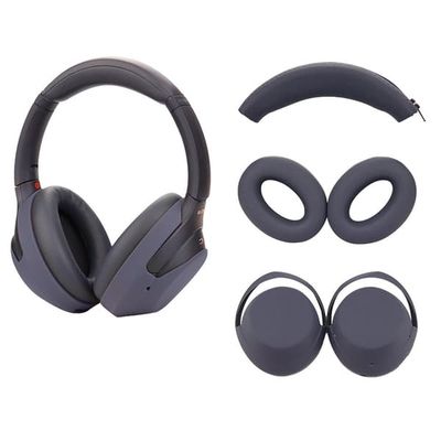 Sony WH-1000XM3 / WH-1000XM4 Silikoneetui sæt med hovedbøjle Cover Hovedtelefonbeskyttende ørepuder Hætter - Mørkeblå