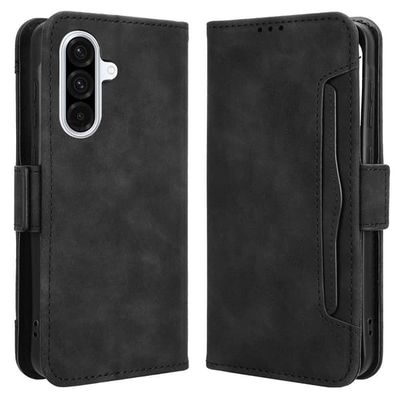 Lommebok-etui i moderne skinn-design Samsung Galaxy A36 - Svart