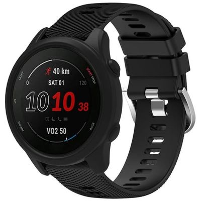Garmin Forerunner 255 / Forerunner 265 Cross-Texture silikonerem med urkasse - Sort
