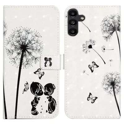 Samsung Galaxy S24 FE-etui med 3D-mønster og trykt lærdeksel Kortholder - Barn Og Løvetann