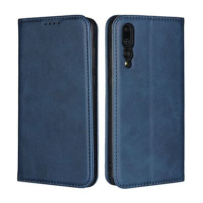 Huawei P20 Pro beskyttelses deksel av syntetisk skinn - blå