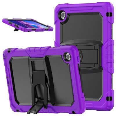 Lenovo Tab 10.1 (2025) TB-311XU / Tab TB311FU Etui med støtteben, støtsikkert og silikonbeskyttet nettbrettdeksel med skulderrem - Lilla