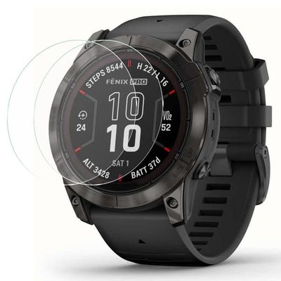 2-pakning Garmin Fenix 7X Pro Skjermbeskytter i herdet glass 2,5D HD Clear