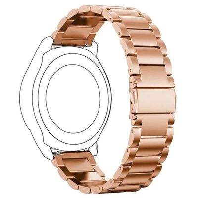 18 mm urrem til Huawei Watch GT 5 41 mm / 5 Pro 42 mm / 4 41 mm metalarmbånd 3-perle design - Rødguld