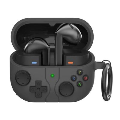 AHASTYLE WG170 Samsung Galaxy Buds3 / Buds3 Pro beskyttende etui Silikone Cartoon Bluetooth-kompatibelt øretelefon cover - Mørkegrå