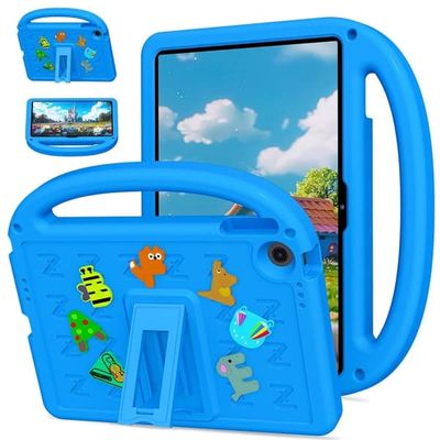 Lenovo Tab 10.1 (2025) TB-311XU / Tab TB311FU Kickstand Case Skum og støtbestandig beskyttelsesdeksel for nettbrett med skulderrem - Blå