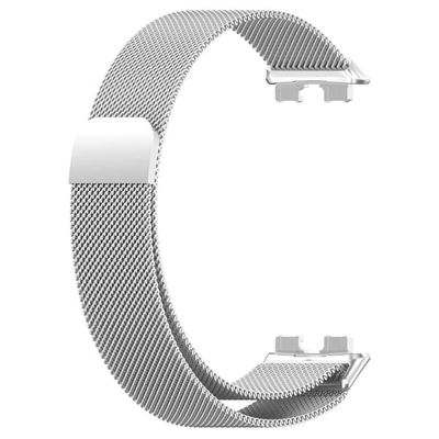 Huawei Band 10 Magnetiskt Milanese metallklockarmband i rostfritt stål - Silver