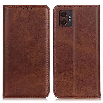 Flipveske i ekte skinn i lommebokstil for Samsung Galaxy XCover7 Pro - Kaffe