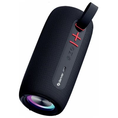 Denver Bluetooth-høyttaler med LED / trådløs høyttaler med RGB-lys / bærbar Bluetooth-høyttaler