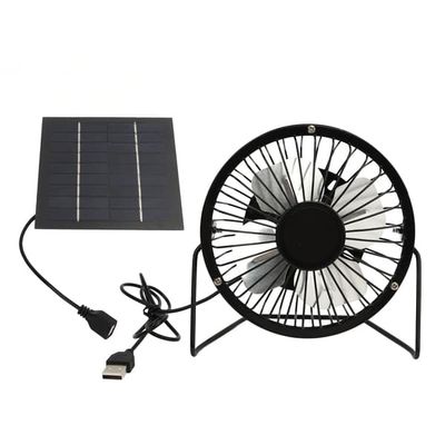 Soldrevet ventilator 5W USB 360 graders justerbar solpanel drivhusventilator til udendørs hønsehus hundehus