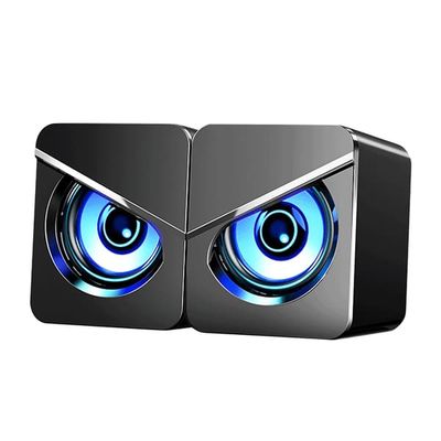 1 par stationær computerhøjttaler multifunktionel stilfuld stærk bas 4D stereolyd USB-kablet højttaler til hjemmet