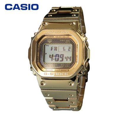 CASIO 35-års jubilæumsudgave i guld, firkantet GMW-B5000TFG-9 solcelledrevet, radiostyret Bluetooth-sportsur til mænd