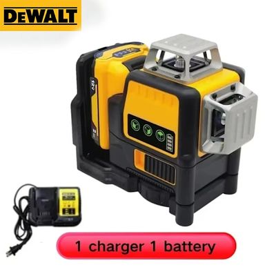 Dewalt DW089LG 12-linjers laserniveau 3 sider*360 grader lodret vandret grøn lysniveaumåler Udendørs laserniveau stativ