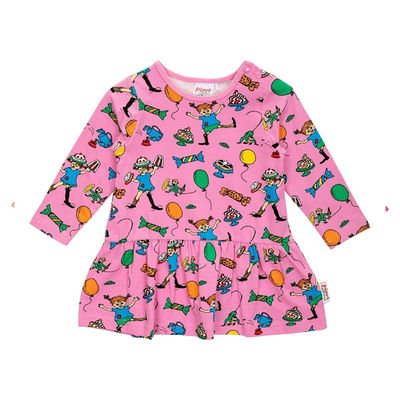 Pippi Langstrømpe Festkjole Babylyserød