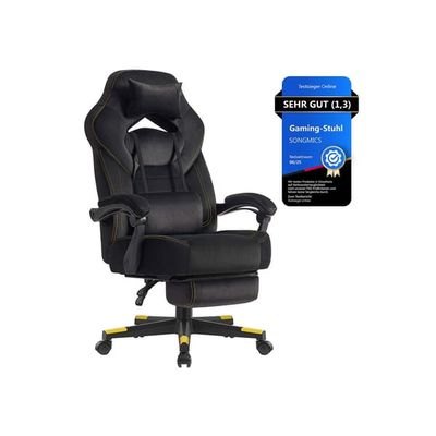 Gamingstol, 72,4x69,7x118-128 cm, svart, ergonomisk design