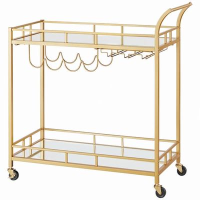 Serveringsvagn, 80x38x77,5 cm, Guld