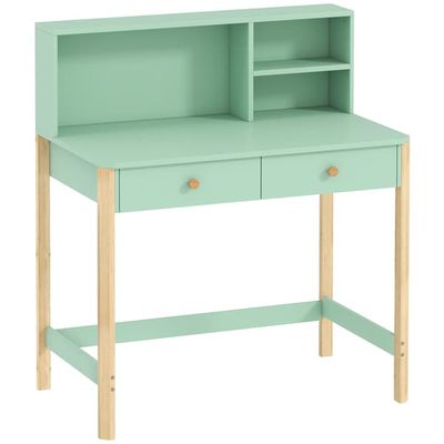Børne skrivebord 90x52x105 cm grøn opbevaring