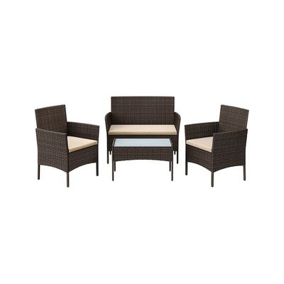 Utemöbel loungeset, 99x54,5x81,5 cm, Brun