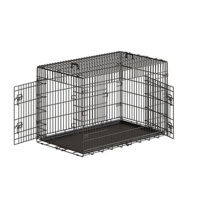 Hundbur, 122x74,5x80,5 cm, Svart, Fällbar Metall