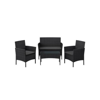 Utendørs loungesett, 56,5x54,5x81,5 cm, 99x54,5x81,5 cm, 71x41x39 cm, Brun