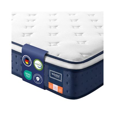 Madrass 90x200x25 cm Blå, Gel Memory Foam