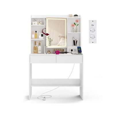 Sminkbord 40x90x145 cm Vit