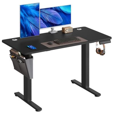 Höj- och sänkbart skrivbord 60x120x72-120 cm svart, elektriskt