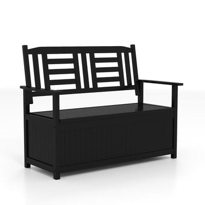 Trädgårdsförvaringsbänk 123x68,5x96 cm Svart, trä , Star