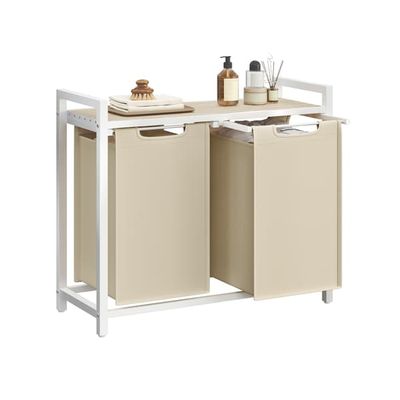 Tvättkorg, 73x33x72 cm, Beige, Oxfordtyg