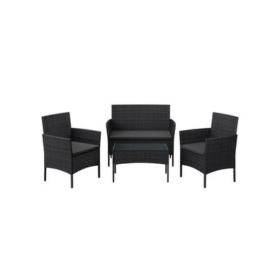 Utendørs loungesett, 56,5x54,5x81,5 cm, 99x54,5x81,5 cm, 71x41x39 cm, Brun