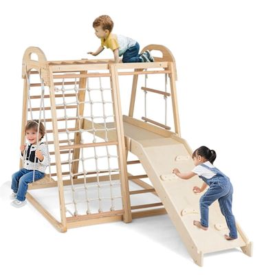 Jungle Gym, Montessori klätterställning lekset, 198x105x124 cm, flerfärgad, trä , Star