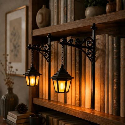 1/2 ST Bibliotekslampa Bokhylla Lampa, Varm Gul LED Bokvrål Ljus, Dold Hyllinredning, Present till Bokälskare