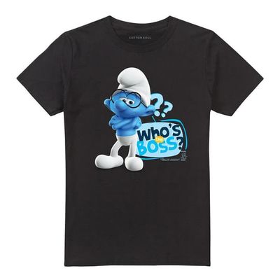 The Smurfs Unisex Adult Who´s The Boss? Brainy Smurf T-Shirt