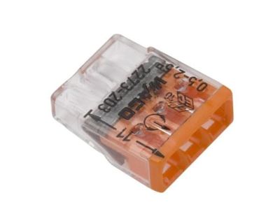 Snabbkoppling 3x 0,5-2,5mm2 transparent/orange 2273-203 1 st. WAGO