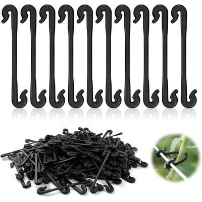 Pakke med 300 planteklemmer - Holdbare - Til tomater, auberginer, peberfrugter, blomster, agurker, druer, vinstokke eller kimplanter (sort)