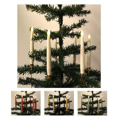 LED-juletræslys 10 stk. Trådløs inkl. Fjernbetjening & Klemmer - passer til de fleste Georg Jensen lysholdere mm.