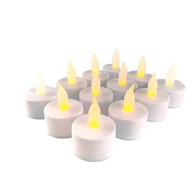 LED-Telys - 12 stk. - ø3,5 x 5 cm - Hvit eller Rød