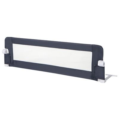 Sammenleggbar sengehest med justerbare & ett-klikks sammenleggbare stropper sengebeskyttelse 150 x 42 cm grå