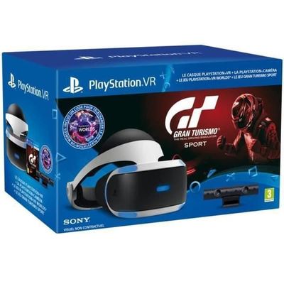 StarterPack PSVR: PSVR headset + PlayStation Camera V2 + Gran Turismo Sport + VR Worlds - Officiel PlayStation- REFURBISHED
