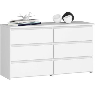 Akord Byrå 6 Lådor Vit 100X35X57