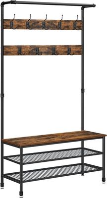 Leobert - Tøjstativ - Rustik Brun/Sort - 100X41,5X182 Cm