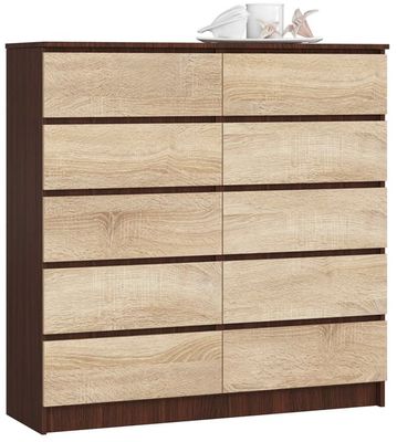 Akord Byrå 10 Lådor Vit 120X40X121